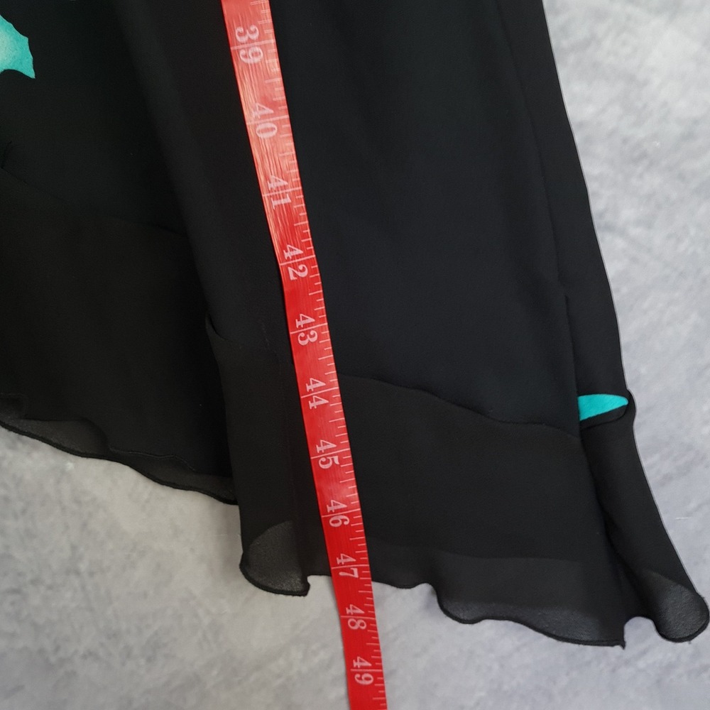 Vintage Floral Whimsy Dress Womens Large Asymmetrical Hem Spaghetti Strap 90s - Picture 14 of 16